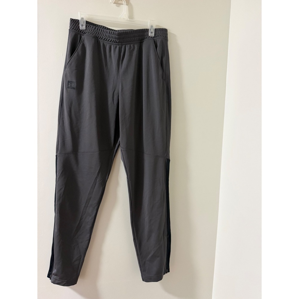 Under Armour Track Pants Mens Large Gray Good Athletic Tapered Joggers